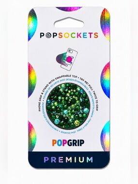 Emerald Green Peridot & Iridescent Luxe Crystals PopSocket Phone Holder Grip New